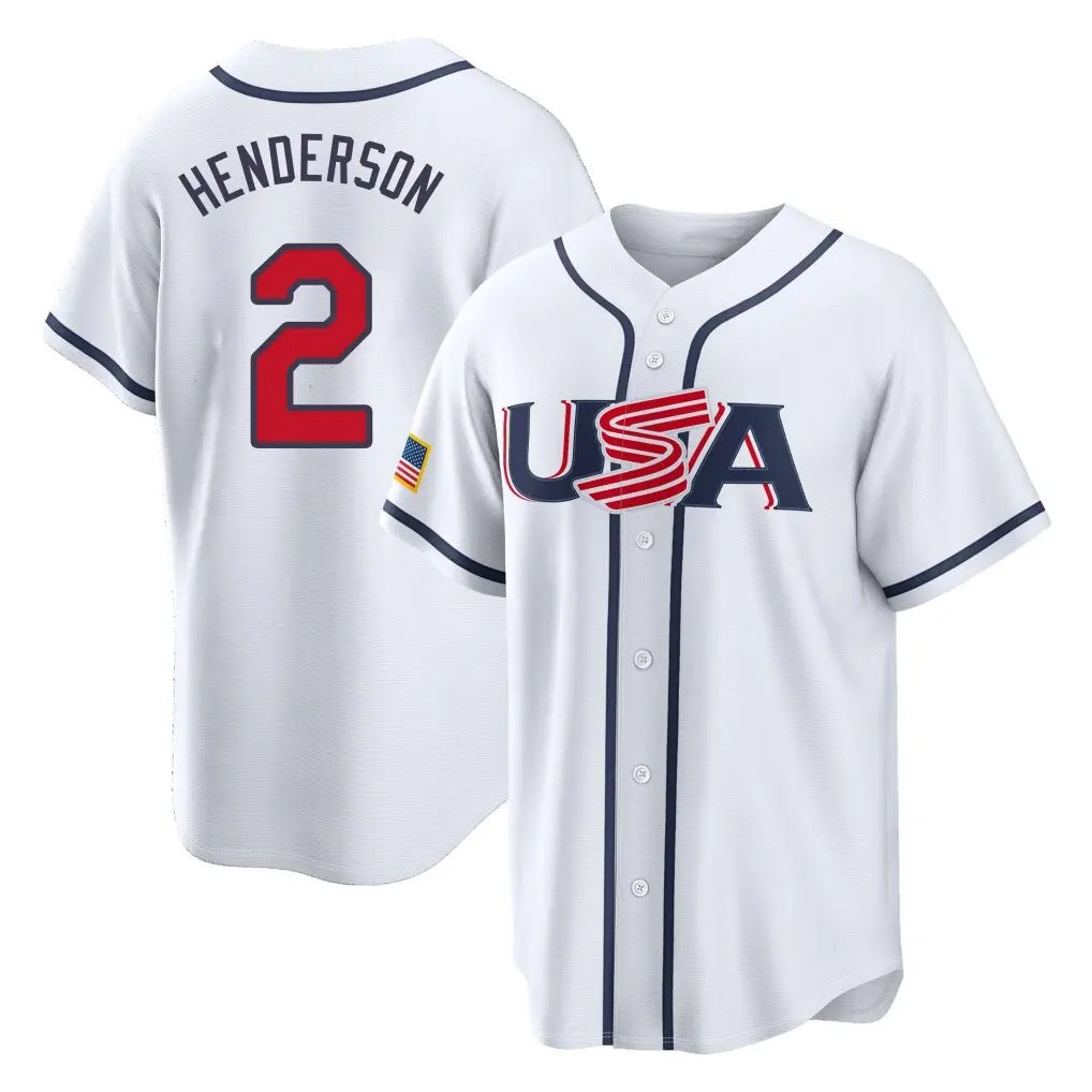 tocy B.Orioles #2 Gunnar Henderson Player White USA 2026 World Classic Home Game Stitched Jerseys