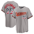 tocy B.Orioles #35 Adley Rutschman Gray USA 250 Fourth of July Road Stadium Jersey