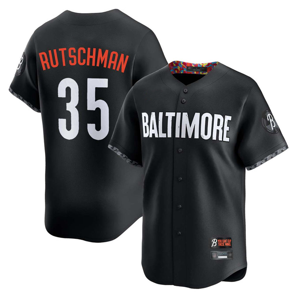 tocy B.Orioles #35 Adley Rutschman Player Black City Connect Limited Home Game Stitched Jerseys