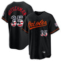 tocy B.Orioles #35 Adley Rutschman Player Black USA 250 Fourth of July Home Game Stitched Jerseys