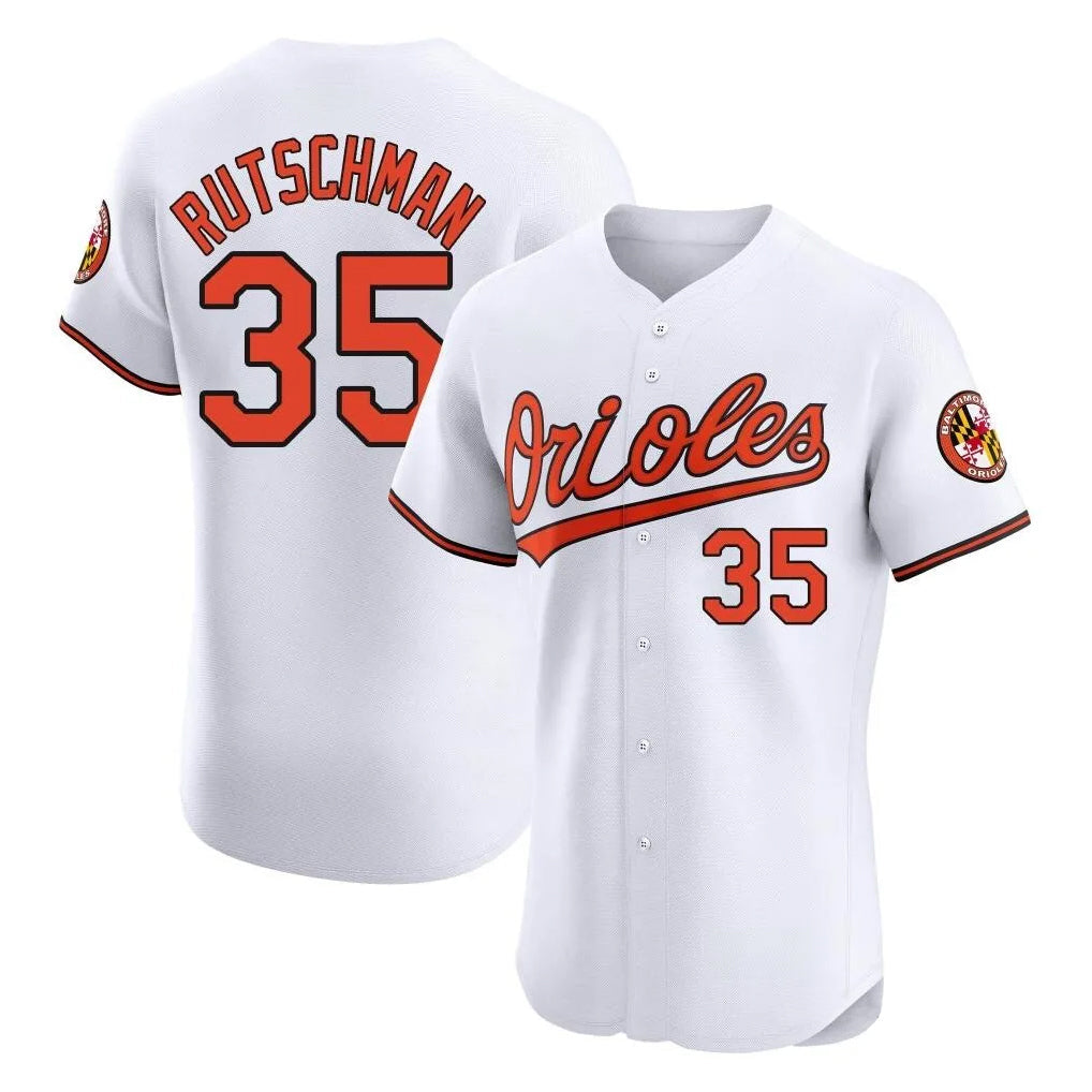 tocy B.Orioles #35 Adley Rutschman White Limited Elite Home Game Stitched Jerseys