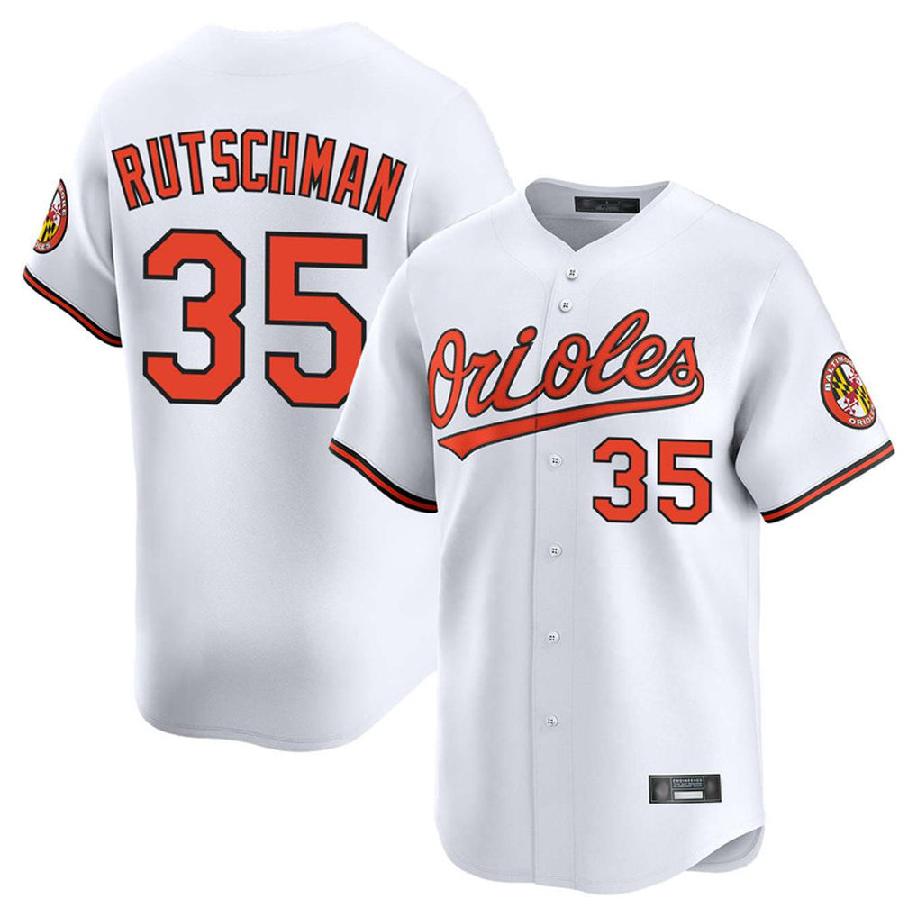 tocy B.Orioles #35 Adley Rutschman White Limited Home Game Stitched Jerseys