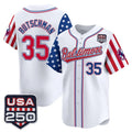 tocy B.Orioles #35 Adley Rutschman White USA 250 Independence Day Vapor Premier Limited Home Game Stitched Jerseys