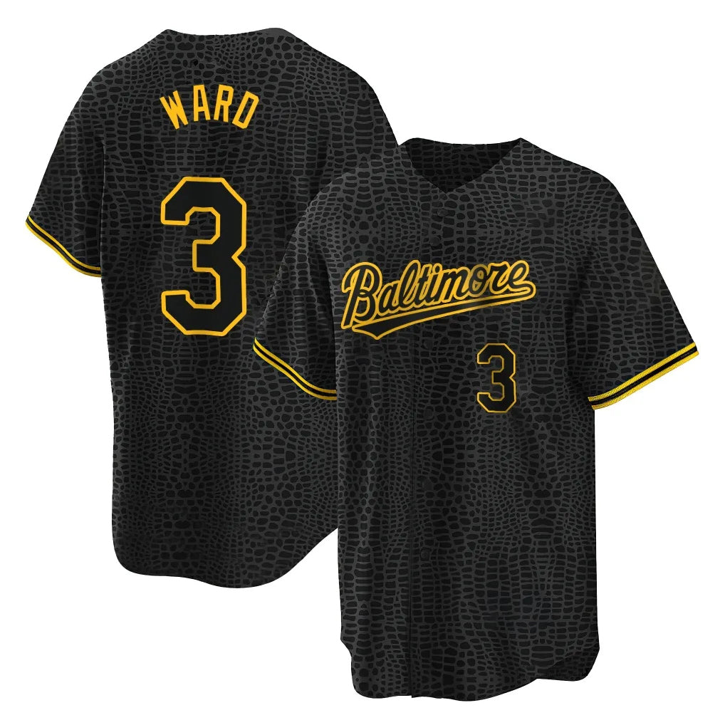 tocy B.Orioles #3 Taylor Ward Player Black Snake Skin City Home Game Stitched Jerseys