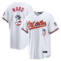 tocy B.Orioles #3 Taylor Ward Player White USA 250 Fourth of July Home Game Stitched Jerseys