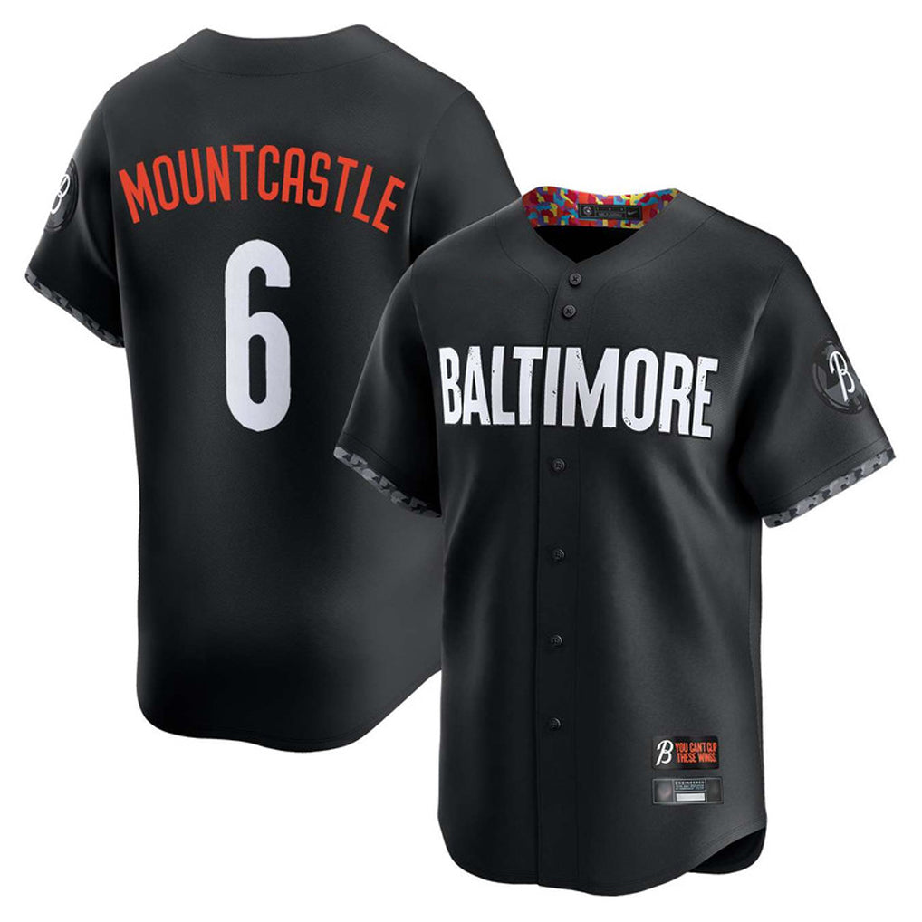 tocy B.Orioles #6 Ryan Mountcastle Player Black City Connect Limited Home Game Stitched Jerseys