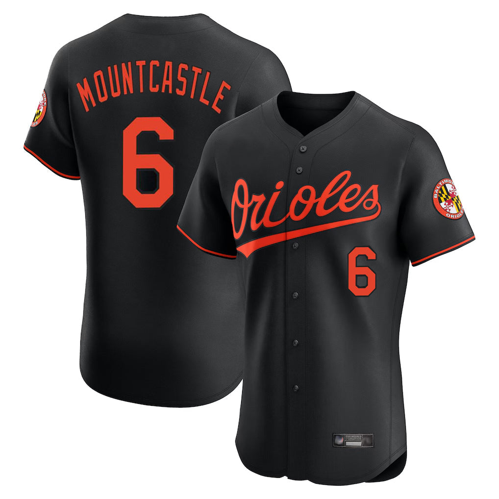 tocy B.Orioles #6 Ryan Mountcastle Player Black Limited Elite Home Game Stitched Jerseys