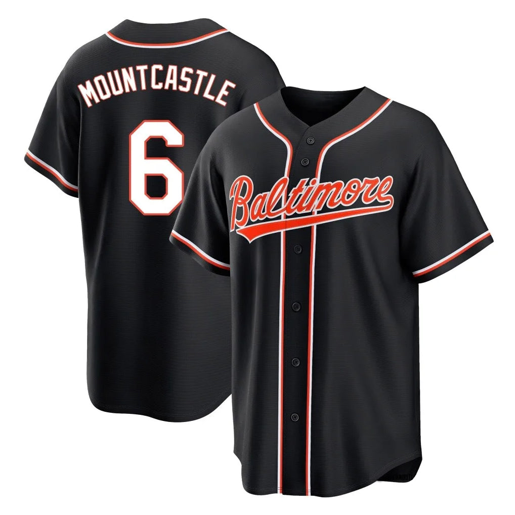 tocy B.Orioles #6 Ryan Mountcastle Player Black Out Home Game Stitched Jerseys