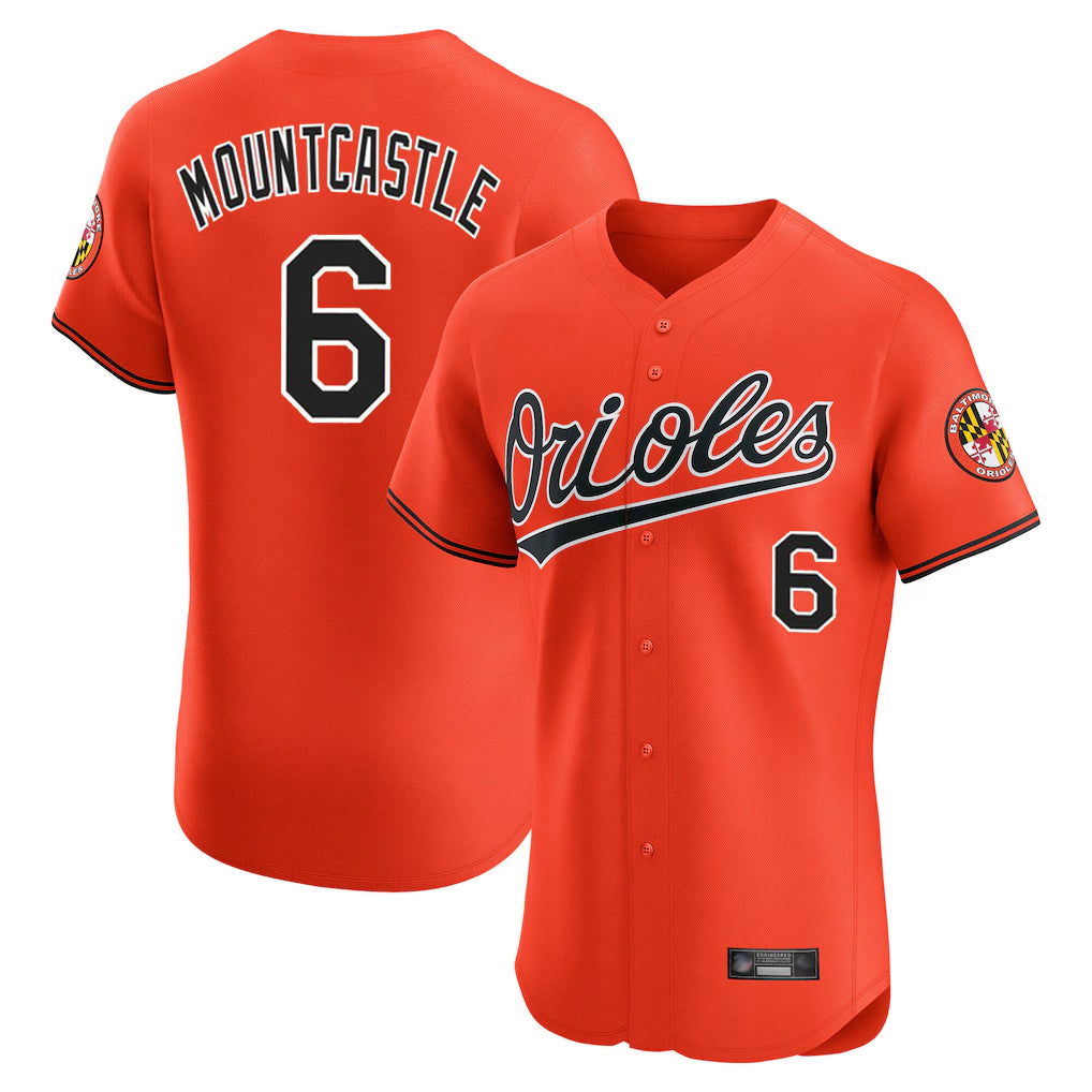 tocy B.Orioles #6 Ryan Mountcastle Player Orange Limited Elite Home Game Stitched Jerseys