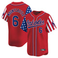 tocy B.Orioles #6 Ryan Mountcastle Player Red Independence Day Vapor Premier Limited Home Game Stitched Jerseys