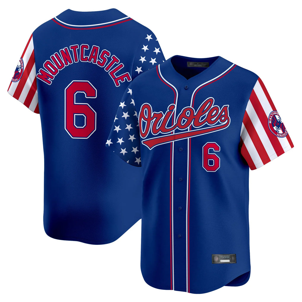 tocy B.Orioles #6 Ryan Mountcastle Player Royal Independence Day Vapor Premier Limited Home Game Stitched Jerseys