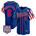 tocy B.Orioles #6 Ryan Mountcastle Player Royal USA 250 Independence Day Vapor Premier Limited Home Game Stitched Jerseys