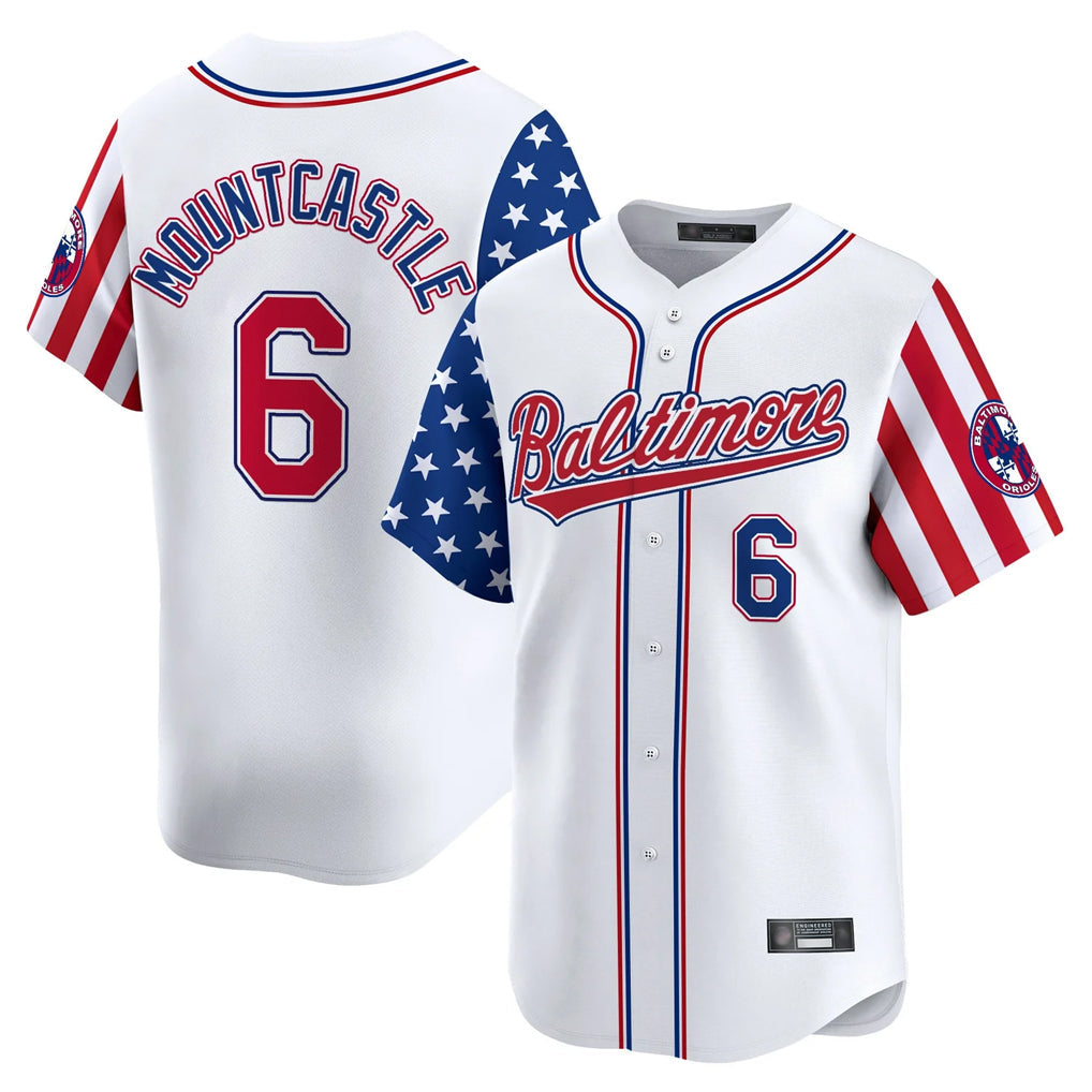 tocy B.Orioles #6 Ryan Mountcastle Player White Independence Day Vapor Premier Limited Home Game Stitched Jerseys
