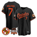 tocy B.Orioles #7 Jackson Holliday Player Black 30th Anniversary of 2131 Home Game Stitched Jerseys