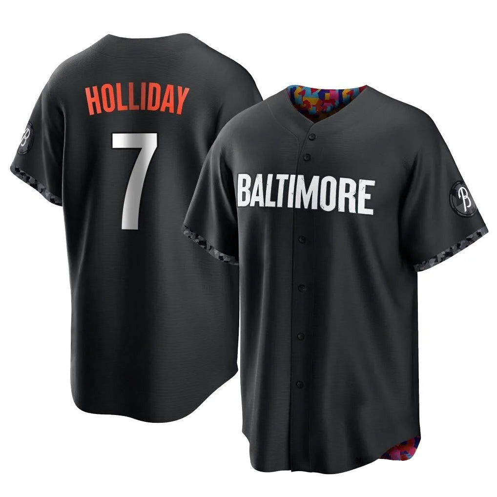 tocy B.Orioles #7 Jackson Holliday Player Black City Connect Home Game Stitched Jerseys