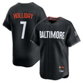tocy B.Orioles #7 Jackson Holliday Player Black City Connect Limited Home Game Stitched Jerseys