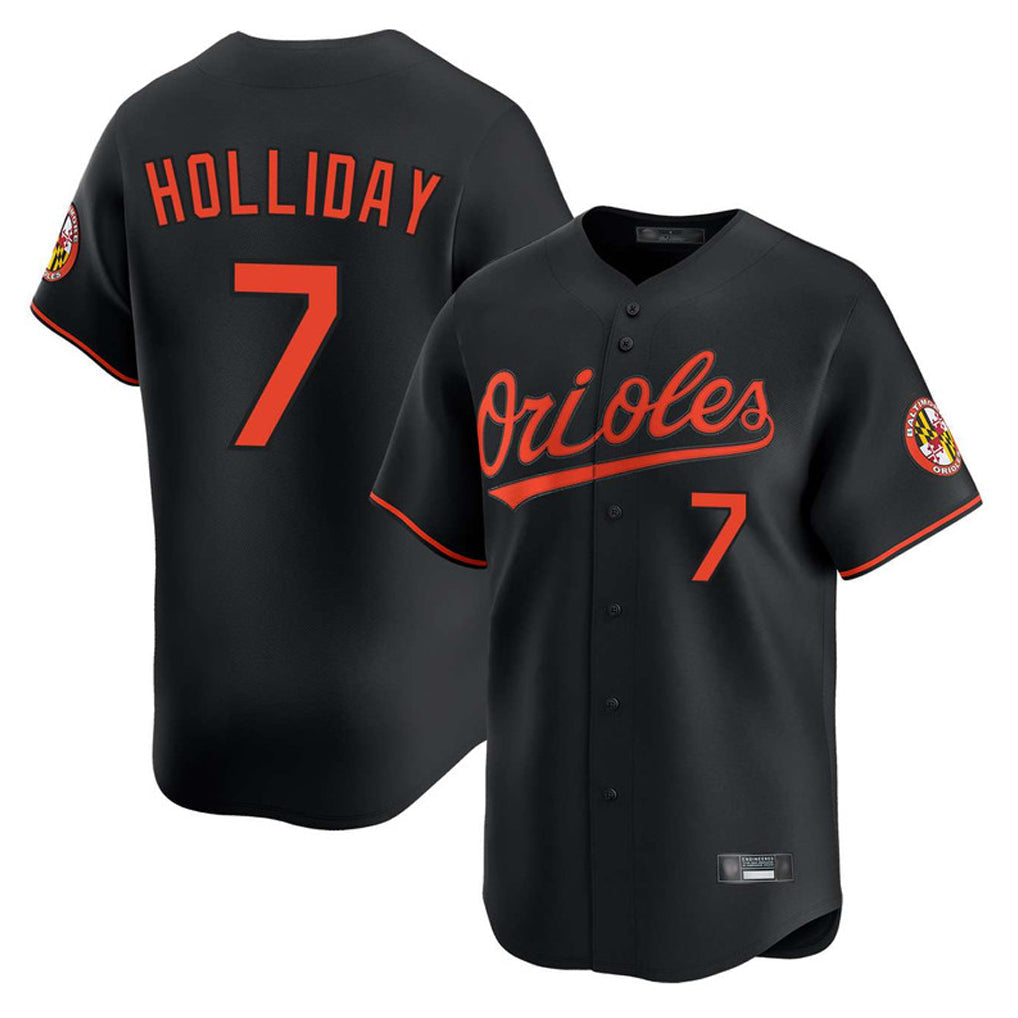 tocy B.Orioles #7 Jackson Holliday Player Black Limited Home Game Stitched Jerseys