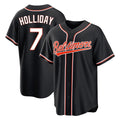 tocy B.Orioles #7 Jackson Holliday Player Black Out Home Game Stitched Jerseys