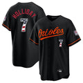 tocy B.Orioles #7 Jackson Holliday Player Black USA 250 Fourth of July Home Game Stitched Jerseys