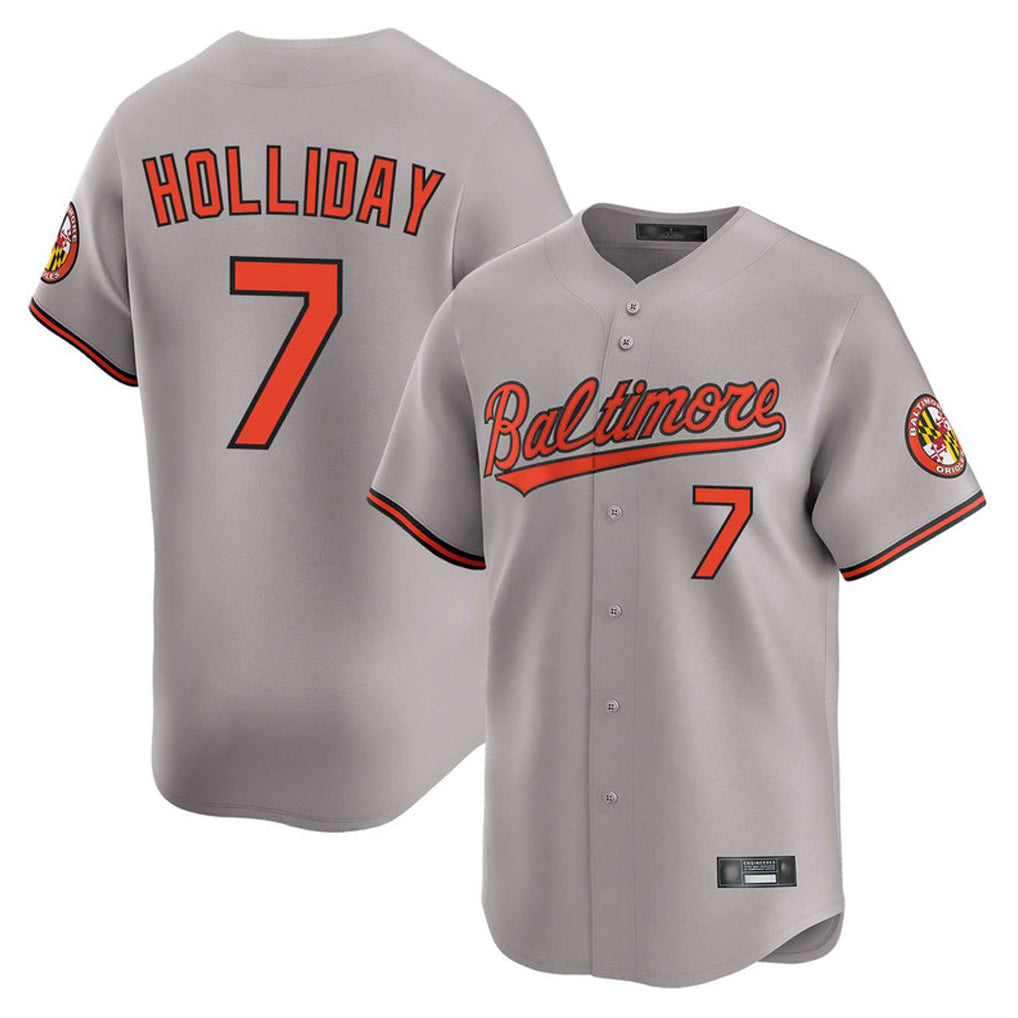 tocy B.Orioles #7 Jackson Holliday Player Gray Limited Home Game Stitched Jerseys