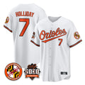 tocy B.Orioles #7 Jackson Holliday Player White 30th Anniversary of 2131 Home Game Stitched Jerseys