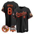 tocy B.Orioles #8 Cal Ripken Player Black 30th Anniversary of 2131 Home Game Stitched Jerseys