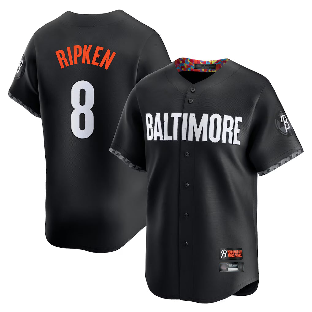 tocy B.Orioles #8 Cal Ripken Player Black City Connect Limited Home Game Stitched Jerseys