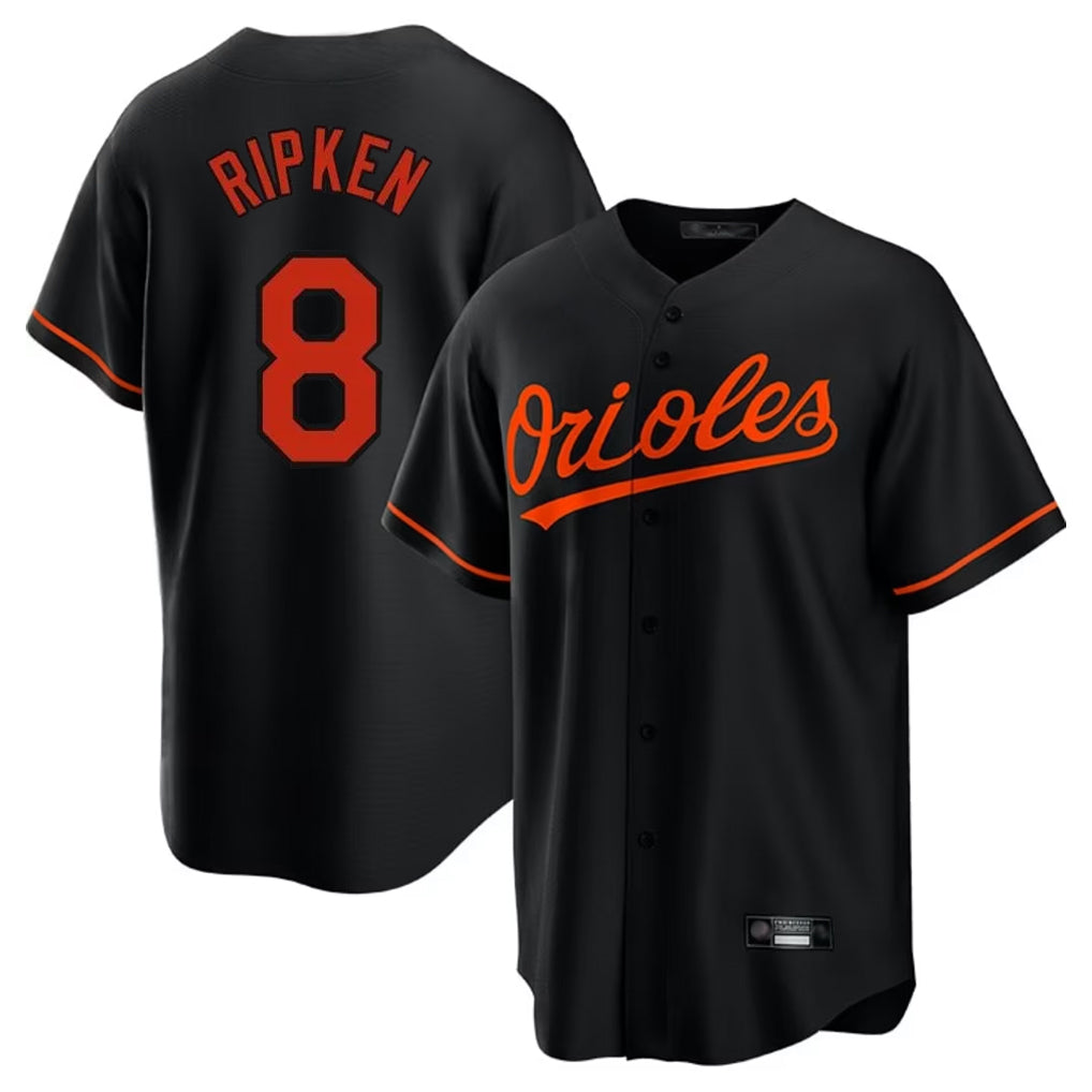 tocy B.Orioles #8 Cal Ripken Player Black Home Game Stitched Jerseys