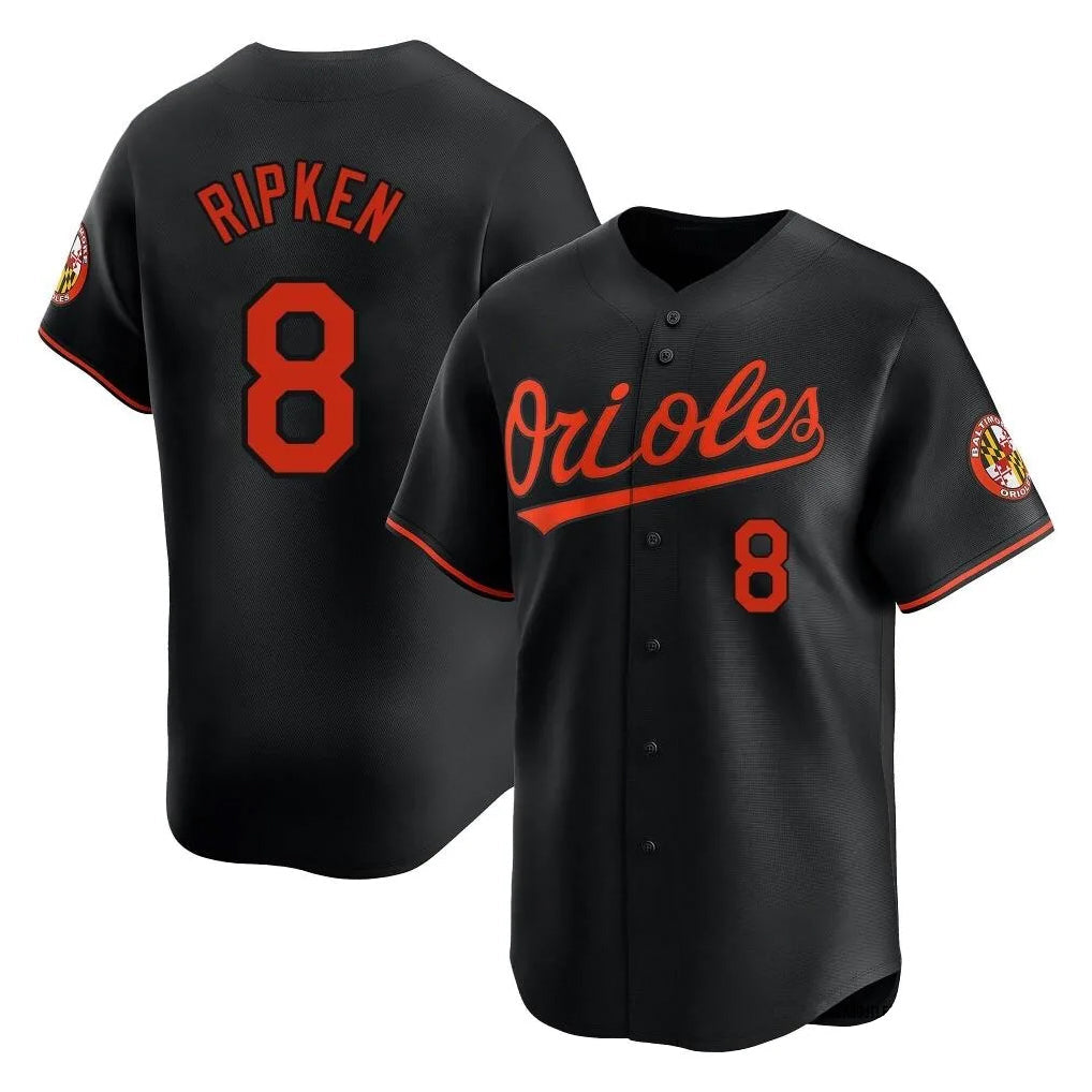 tocy B.Orioles #8 Cal Ripken Player Black Limited Home Game Stitched Jerseys
