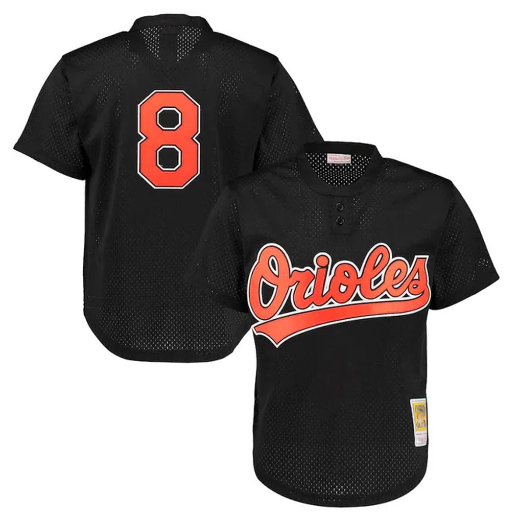 tocy B.Orioles #8 Cal Ripken Player Black Mitchell & Ness 1997 Cooperstown Mesh Game Stitched Jerseys