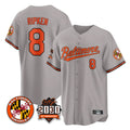 tocy B.Orioles #8 Cal Ripken Player Gray 30th Anniversary of 2131 Home Game Stitched Jerseys