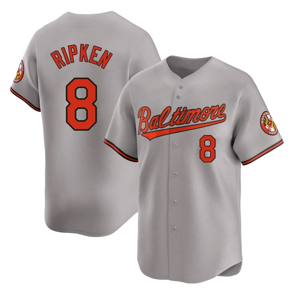 tocy B.Orioles #8 Cal Ripken Player Gray Limited Home Game Stitched Jerseys