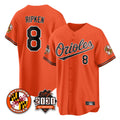 tocy B.Orioles #8 Cal Ripken Player Orange 30th Anniversary of 2131 Home Game Stitched Jerseys