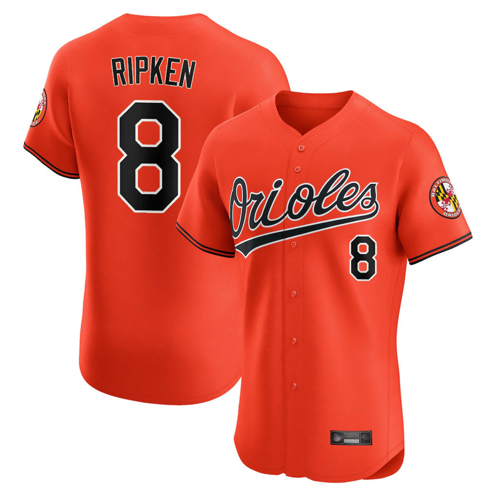 tocy B.Orioles #8 Cal Ripken Player Orange Limited Elite Home Game Stitched Jerseys