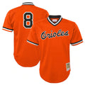 tocy B.Orioles #8 Cal Ripken Player Orange Mitchell & Ness Cooperstown Collection Mesh T-shirt Game Stitched Jerseys