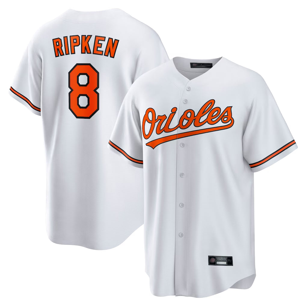 tocy B.Orioles #8 Cal Ripken Player White Home Game Stitched Jerseys