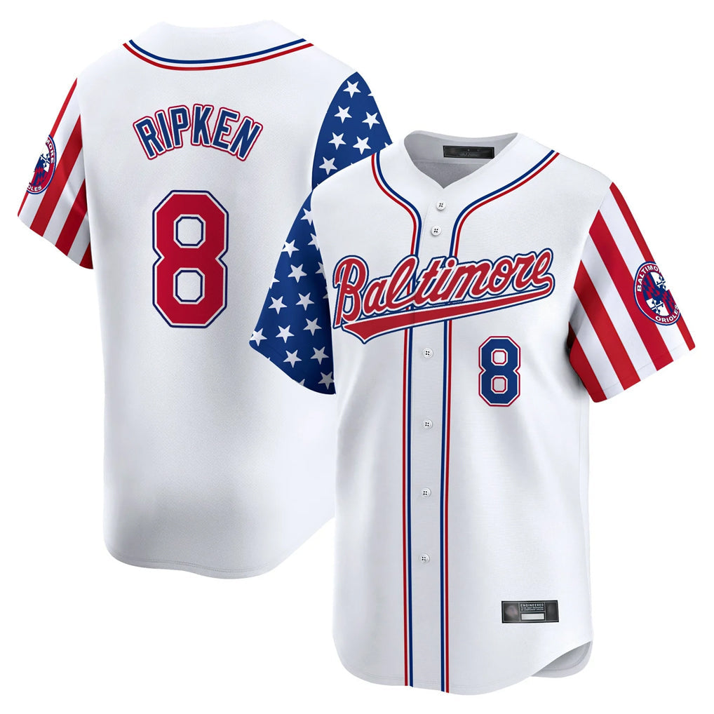 tocy B.Orioles #8 Cal Ripken Player White Independence Day Vapor Premier Limited Home Game Stitched Jerseys