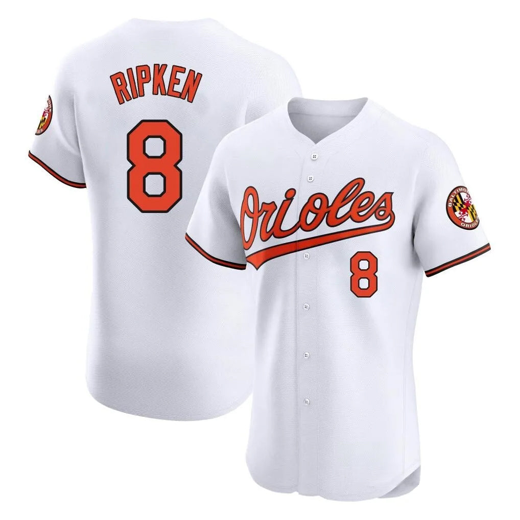 tocy B.Orioles #8 Cal Ripken Player White Limited Elite Home Game Stitched Jerseys