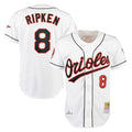 tocy B.Orioles #8 Cal Ripken Player White Mitchell & Ness Home Game Stitched Jerseys