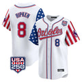 tocy B.Orioles #8 Cal Ripken Player White USA 250 Independence Day Vapor Premier Home Game Stitched Jerseys