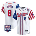 tocy B.Orioles #8 Cal Ripken Player White USA 250 Independence Day Vapor Premier Limited Home Game Stitched Jerseys