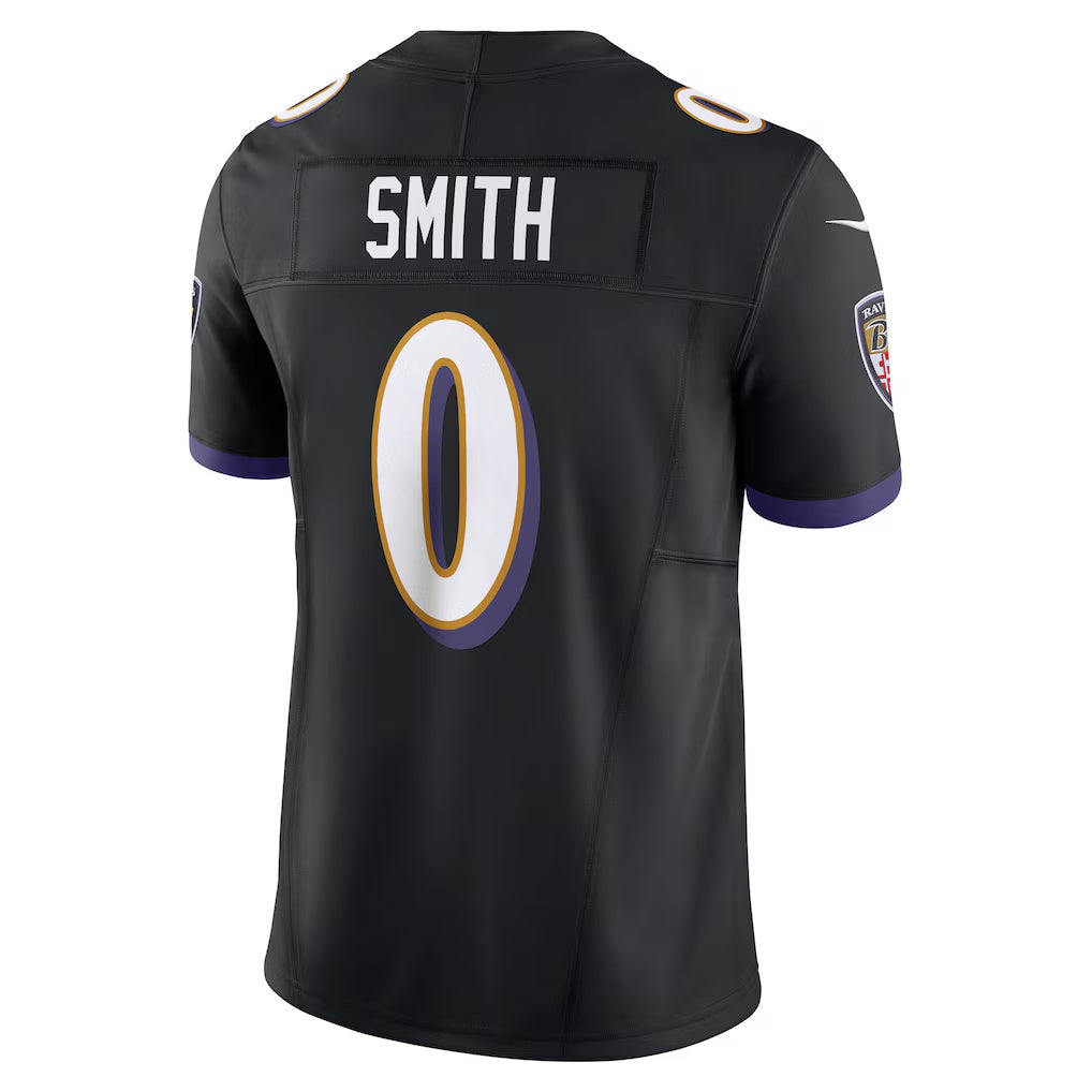 tocy B.Ravens #0 Roquan Smith Black Alternate Vapor F.U.S.E. Limited Stitched Jerseys