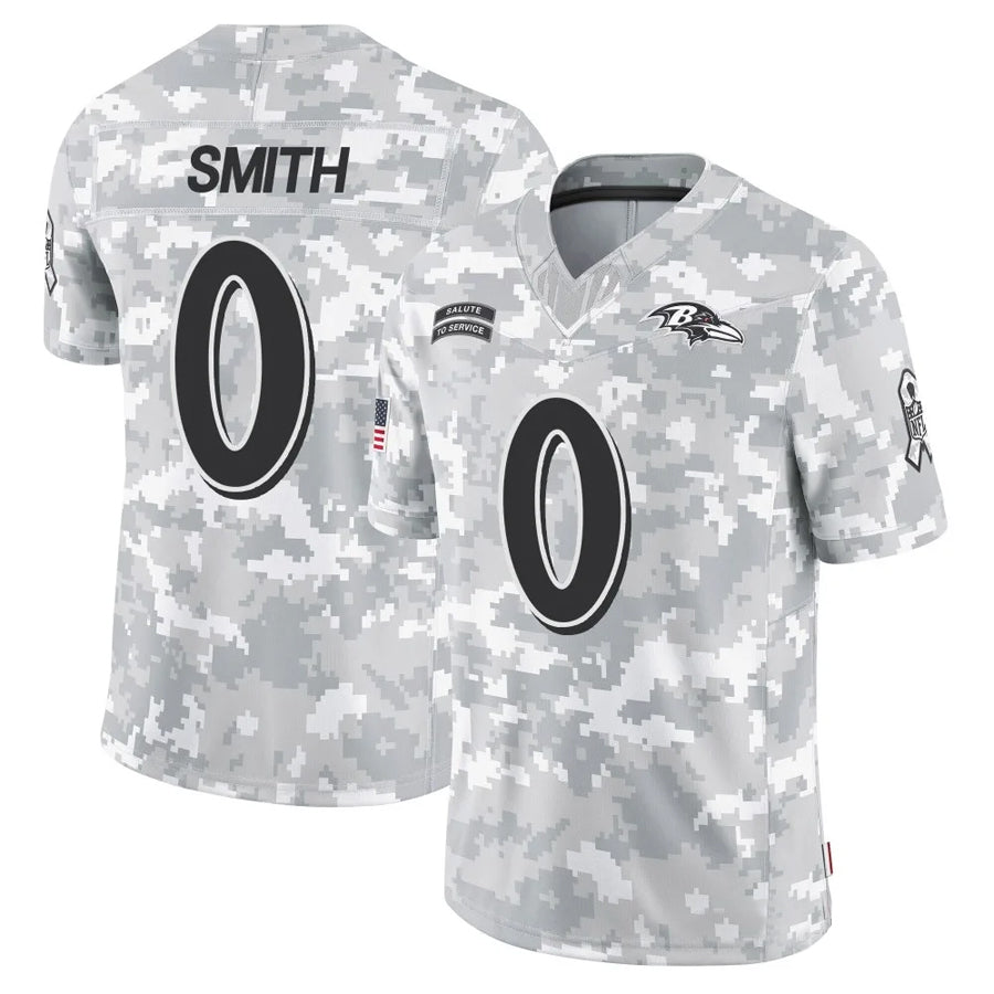 tocy B.Ravens #0 Roquan Smith Player Arctic Camo Salute to Service Limited Stitched Jerseys