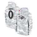 tocy B.Ravens #0 Roquan Smith Player Arctic Camo Salute to Service Pullover Hoodie Stitched Jerseys