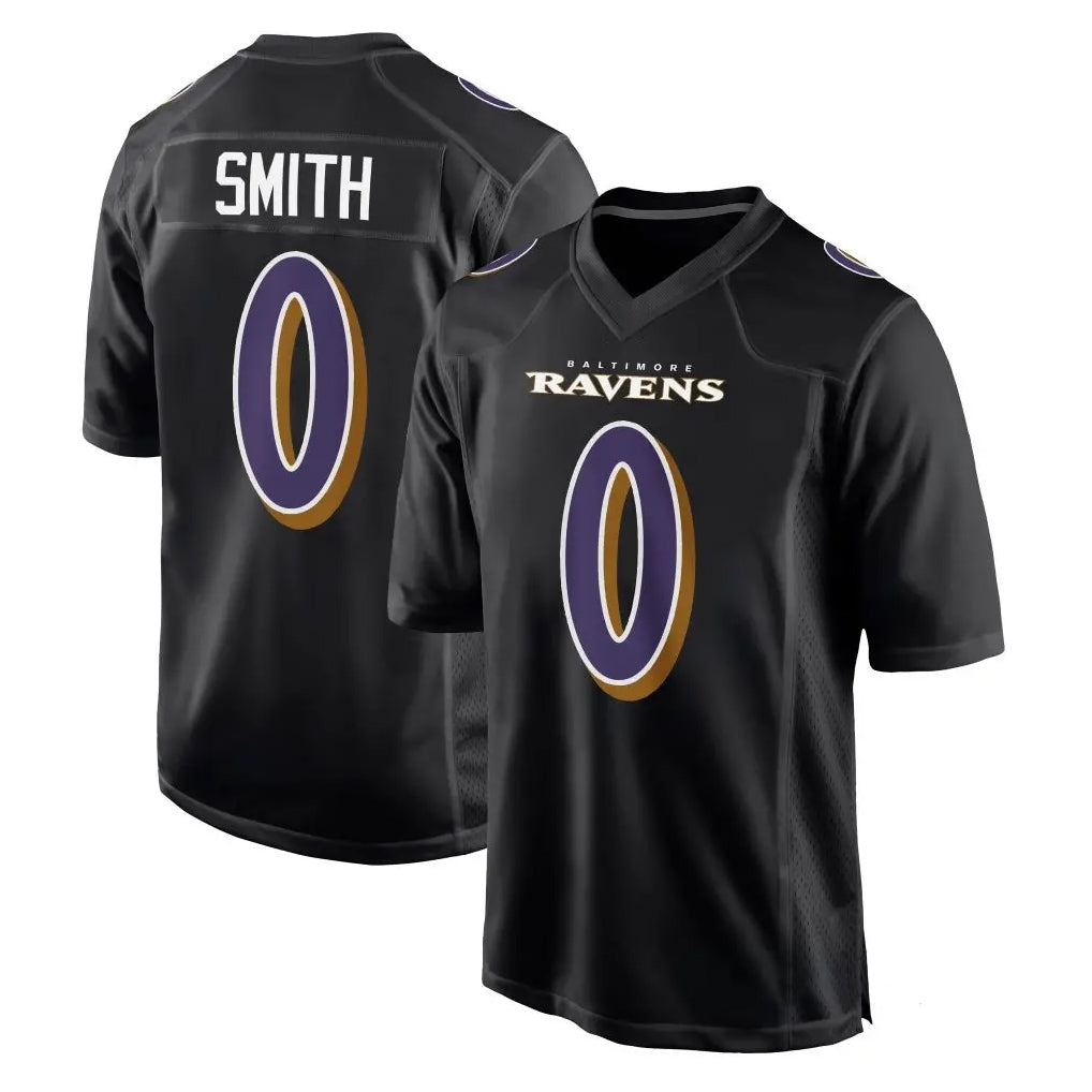 tocy B.Ravens #0 Roquan Smith Player Black Carbon Fashion Home Game Stitched Jerseys