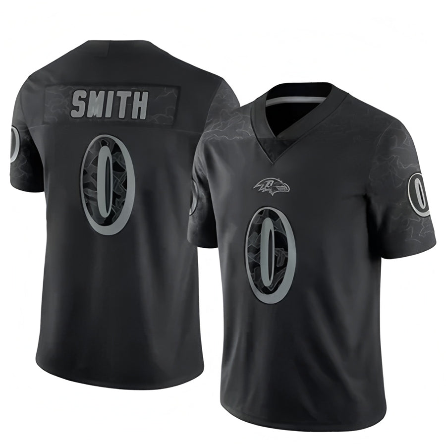 tocy B.Ravens #0 Roquan Smith Player Black REFLECTIVE Limited Stitched Jerseys