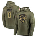 tocy B.Ravens #0 Roquan Smith Player Olive Salute to Service Pullover Hoodie Stitched Jerseys