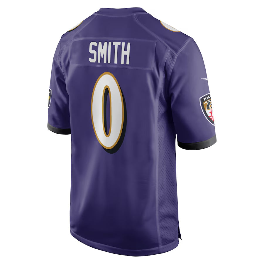 tocy B.Ravens #0 Roquan Smith Player Purple Alternate Home Game Stitched Jerseys