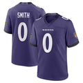 tocy B.Ravens #0 Roquan Smith Player Purple Home Game Stitched Jerseys