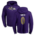 tocy B.Ravens #0 Roquan Smith Player Purple Salute to Service Pullover Hoodie Stitched Jerseys